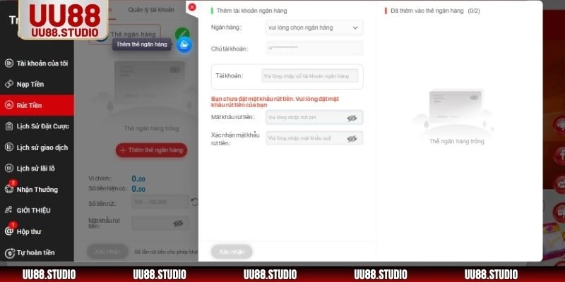 Lưu ý quan trọng trước khi thực hiện rút tiền UU88